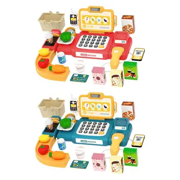 Игрушка кассира супермаркета, Электронный игровой набор для продуктового супермаркета для ролевых игр, взаимодействия с дошкольными ресурсами