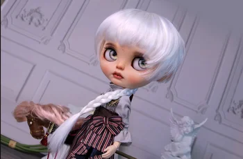 Имитация волос куклы Blythes подходит для стильных холодных мохеровых косичек высотой 1/6 дюйма высотой 9-10 дюймов с плоской стрижкой second dollar girl cold