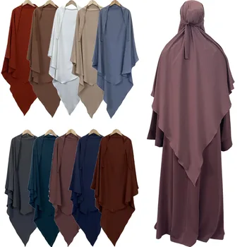 Исламская Одежда Женская Мусульманская Однотонная Длинная Химар Хиджаб Шарф Головной Убор Праздничная Молитвенная Одежда Головной Убор Дубай Саудовская Аравия Турция Индонезия