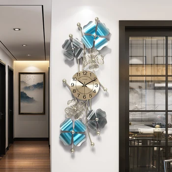 Китайский 3D Четырехлистный Клевер, Настенные часы из кованого железа, Настенное Искусство, Наклейка на стену в гостиной, ремесла, настенная роспись в отеле, декор