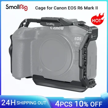 Клетка для камеры SmallRig R6 Mark II для Canon EOS R6 Mark II с Двойными направляющими НАТО Быстроразъемная пластина Холодный Башмак для микрофона Light -4159