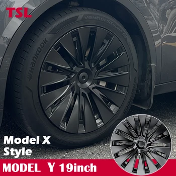 Колпаки Модели Y, Крышки колес 19 дюймов, имитация модели X, колпаки для колес турбины, Стиль для аксессуаров Tesla, Замена 2023 для Gemini