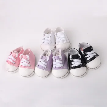 кукольная обувь 9 см, Розовая, белая, фиолетовая, парусиновая обувь ручной работы, мини-кроссовки для кукольного домика, аксессуары для детских подарков
