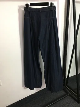 Маленькие ароматные черные серые синие брюки с прямыми штанинами, большие широкие джинсы