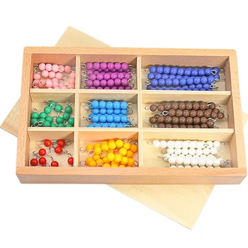 Математические игрушки Монтессори, красочная шахматная доска, цветные бусины, 9 цветов, бусины для раннего развития, дошкольные обучающие игрушки для детей