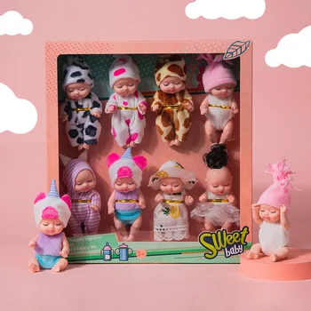 Мини-кукла игрушка Новорожденный ребенок Мини спящие куклы перерождения Дети девочки моющиеся реалистичные силиконовые куклы Миниатюрные игрушки куклы