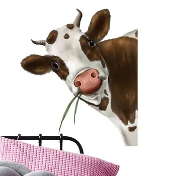Наклейка на окно Коровы Реалистичные Наклейки С принтом Выглядывающей Коровы Интересные Забавные Наклейки На стену с Принтом Выглядывающей Коровы Наклейки На стены Коровы На Окна Прилипают