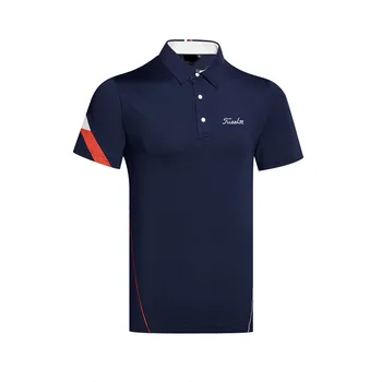 Новая Мужская Летняя рубашка для гольфа с коротким рукавом, эластичная, впитывающая пот Футболка, Верхняя одежда для гольфа, Летние мужские рубашки для гольфа