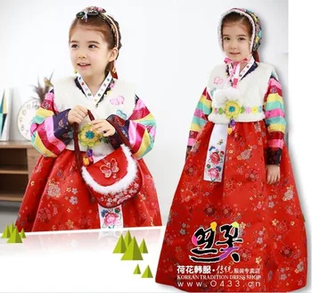 НОВОЕ детское платье Ханбок, Корейский традиционный костюм, Дворец Ханбок, Свадебная одежда, танцевальные костюмы корейских меньшинств, вечеринка
