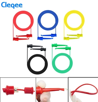 Новый Cleqee P1520, 5 шт., мультиметр для электрических испытаний, двойной SMD IC, тестовый крюк, силиконовый кабель 50 см, 5 цветов