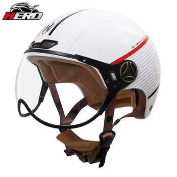 Новый мотоциклетный шлем Наполовину закрытого типа С защитой От столкновений, от падения, Индивидуальный Простой высококачественный Наполовину шлем