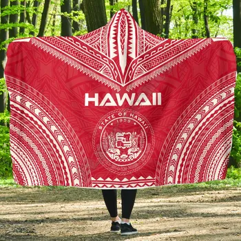 Одеяло с капюшоном под Флагом Гавайев, Вождя Полинезии, Носимое Одеяло с 3D принтом Для Взрослых И детей, различные типы одеял с капюшоном