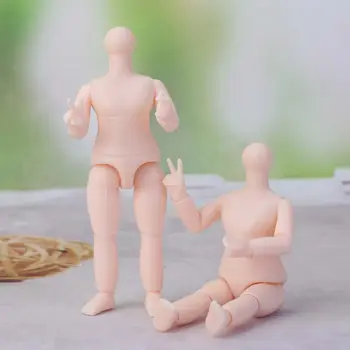 Однотонная пластиковая миниатюрная фигурка для подвижных суставов, игрушки для детей, Гибкий Милый Кукольный домик, Детские Подвижные куклы