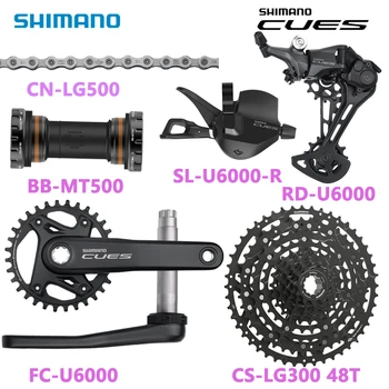 Оригинальный комплект для горного велосипеда SHIMANO CUES U6000 SL-U6000-10 R RD-U6000 FC-U6000-1 CS-LG300-10 CN-LG500 11V в комплекте