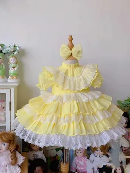 От 1 до 12 лет, Весенне-летнее винтажное платье Принцессы из испанского кружева на Пасху, День Рождения Ид