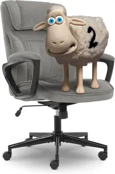 Офисное кресло с эргономичной компьютерной обивкой, многослойные подушки для тела, контурная поясничная зона, Основание, ткань, черный/серый