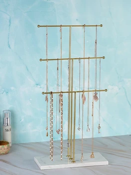 Подставка для ожерелья с мраморной основой, стойка для украшений, серьги, стойка для хранения браслетов