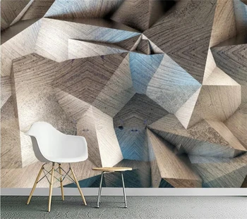 Пользовательские обои 3D скандинавский абстрактный сплошной квадратный геометрический многоугольник промышленный ветер фон гостиная модные обои для дома