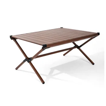 Походный стол Ozark Trail с алюминиевым откидным верхом, темно-коричневый маленький столик, настольный столик на открытом воздухе