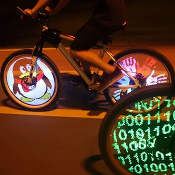 Программируемые велосипедные фары 128 светодиодов, Подсветка Спиц колеса велосипеда своими руками, Лампа для шин электрического велосипеда, Экранное изображение для ночной езды на Велосипеде