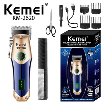 Профессиональная Беспроводная машинка для Стрижки волос Kemei KM-2620 с длительным сроком службы и быстрой зарядкой через USB