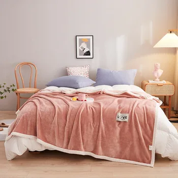 Пушистое Летнее Одеяло для кровати, одеяло из кораллового флиса, диван, Однотонные Декоративные Одеяла для дивана, Покрывало для кровати, Подарок