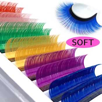 Разноцветные ресницы Смешанный макияж для наращивания ресниц Индивидуальные ресницы из мягкой натуральной искусственной норки Радужные ресничные реснички