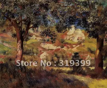 Репродукция картины маслом на льняном холсте, пейзаж в ла-рош-гийоне кисти Пьера Огюста Ренуара, бесплатная доставка DHL, ручная работа