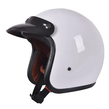 Ретро Мотоциклетный шлем с открытым лицом 3/4, для мотокросса, Винтажный casco Cafe Racer, Для Мужчин И Женщин, одобренный DOT Casque Capacete