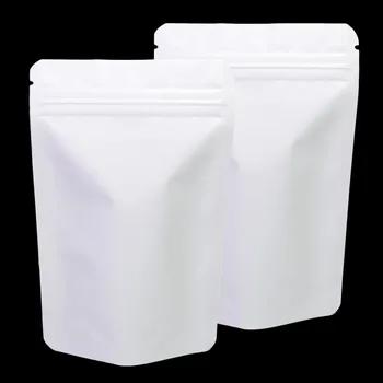 Рогожная Белая упаковка 10x15cm 4inchx6inch Сумка для хранения из алюминиевой фольги, стоячие упаковочные пакеты, пакет для кофе, сумка для упаковки
