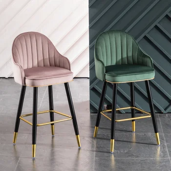 Роскошные барные стулья с Высокой Спинкой, европейский Стильный минималистский Барный стул, Бархатный Бархатный Бар, Мебель для дома Sandalyesi