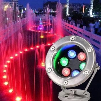 Светильник для фонтана из нержавеющей стали с регулируемым углом наклона IP68 AC 12V RGB, меняющий цвет, светильник для бассейна