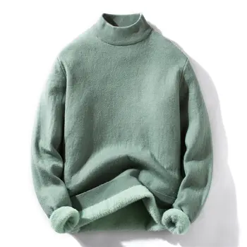 свитер с толстым полувысоким воротником, осенне-зимние мужские вязаные свитера 5105