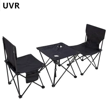 Складной Стол и стулья UVR для кемпинга, Переносной стол и табурет для семейных путешествий, набор складных столов и стульев из ткани Оксфорд для улицы