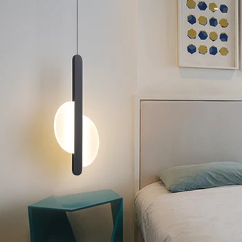 Современный скандинавский светодиодный подвесной светильник с высоким потолком для прикроватного освещения гостиной, дизайн подвесного светильника на длинном кабеле