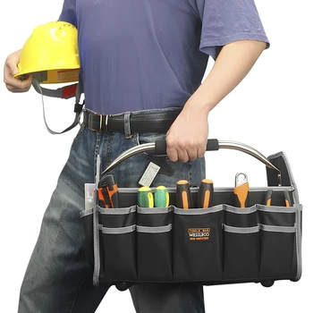 Сумка для инструментов с открытым верхом, Складная сумка для электроинструмента, водонепроницаемая сумка для инструментов с регулируемым усиленным плечевым ремнем