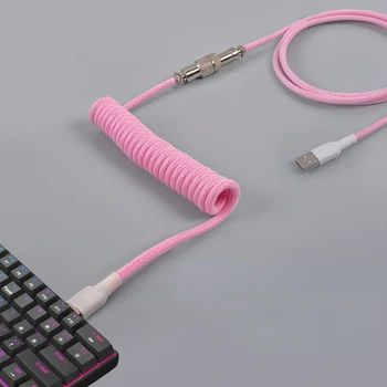 Съемный игровой механический кабель клавиатуры, навигационный штекер, кабель для передачи данных, авиационный штекер, пружинный навигационный кабель клавиатуры