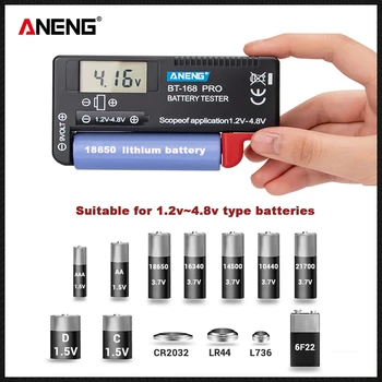 Тестер емкости литиевой батареи ANENG BT-168 PRO, Цифровая проверка ячейки AAA AA, Универсальный Тестовый анализатор нагрузки