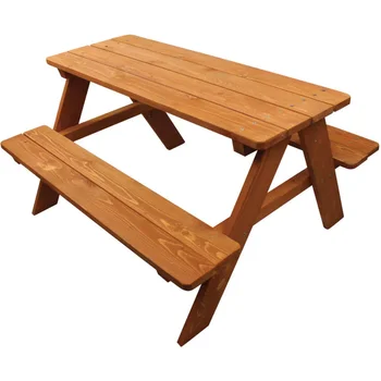 Товары для дома детский деревянный столик для пикника, коричневый