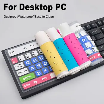 Универсальная красочная защитная пленка для клавиатуры, водонепроницаемая пылезащитная силиконовая защитная пленка для компьютера с полным покрытием для настольных ПК
