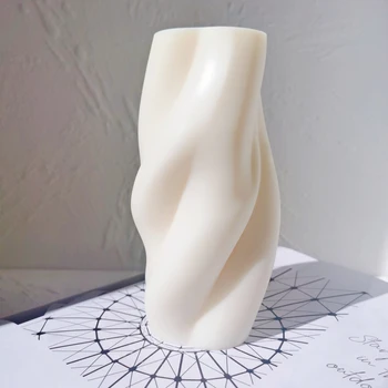 Уникальный волнистый дизайн из соевого воска, скрученная коническая спираль, силиконовая форма для свечей, форма для свечей на столешнице, форма для декора стола