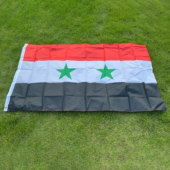 флаг aerlxemrbrae 90* 150 см, флаг Сирии, 100% полиэстер, 2 стороны, национальный флаг, баннер Сирии