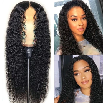 Черный волнистый Длинный синтетический парик с полным механизмом, Милые афро-парики из натуральных черных волос для женщин, повседневный парик