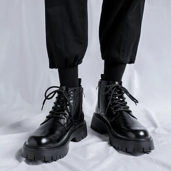 Четырехсезонная секция ботинок Martin со средним верхом, британский стиль, толстая подошва, увеличение высоты износа