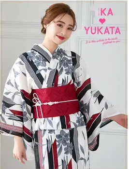 Японское Кимоно Юката Женский Традиционный Стиль Из Чистой Хлопчатобумажной Ткани Япония Путешествия Фото Одежда Мода