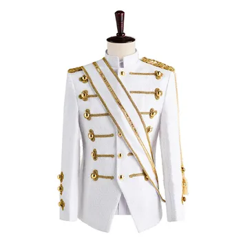 Мужская униформа с блестками, танцевальная одежда MJ, Блестящая черно-белая винтажная сценическая куртка Майкла Джексона с кисточкой