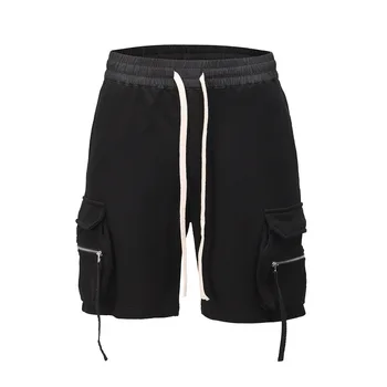 Owen Seak Мужские Повседневные Хлопчатобумажные короткие спортивные штаны-шаровары в готическом стиле с перекрестием, Летние Женские Свободные черные шорты в стиле Хип-хоп, Размер XL