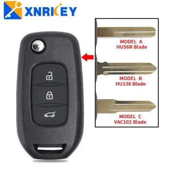 XNRKEY Автомобильный Ключ Shell 3 Кнопки Флип Пульт Дистанционного Управления Smart Key Для Renault Kadjar Captur Symbol Kaptur Megane Log